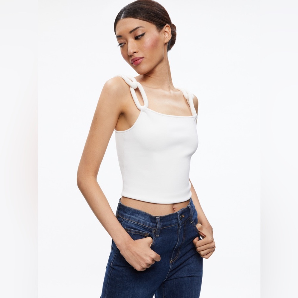 Alice +Olivia GRETEL TOP WITH CHAIN CORD STRAPS